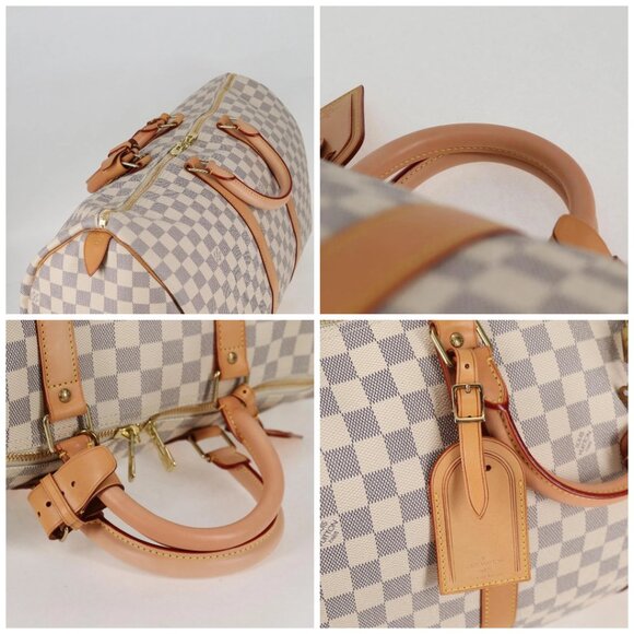 LOUIS VUITTON Damier Azur Keepall 50 Boston Bag N41430 LV Auth yk18884V - Picture 16 of 16